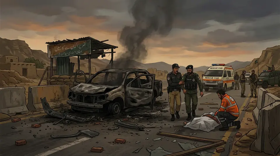 Animated editorial illustration for: Islamabad Roads Partially Open as PTI Postpones March to October 4