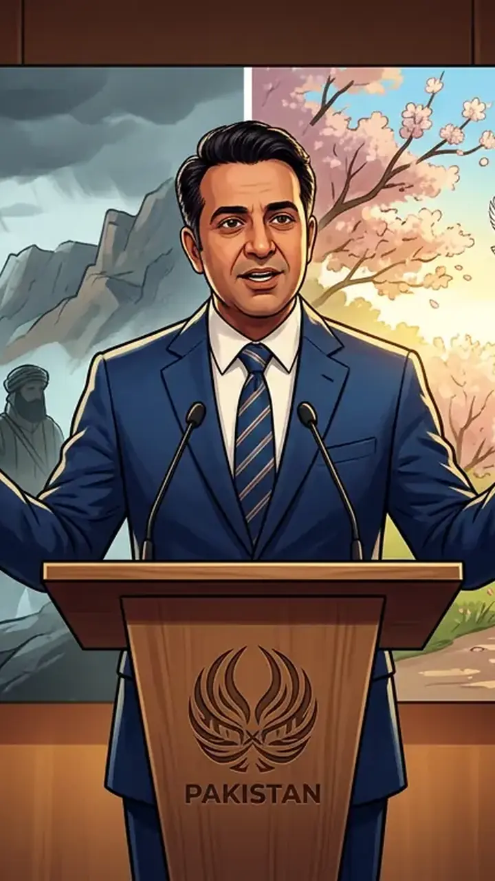 Animated editorial illustration for: Tarar Urges Afghan Interim Govt to Abandon ‘Militant Mindset’ for Peace