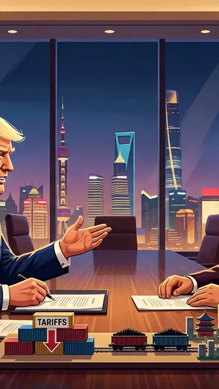Animated editorial illustration for: US-China Trade Deal to Lower Tariffs on Specific Goods