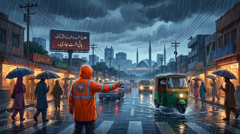 Animated editorial illustration for: Widespread Rains Continue, Causing Flooding and Power Outages