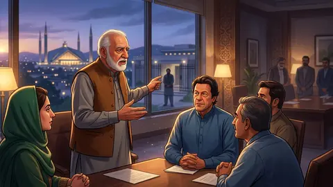 Animated editorial illustration for: Achakzai tells opposition to engage with government if contacted for talks