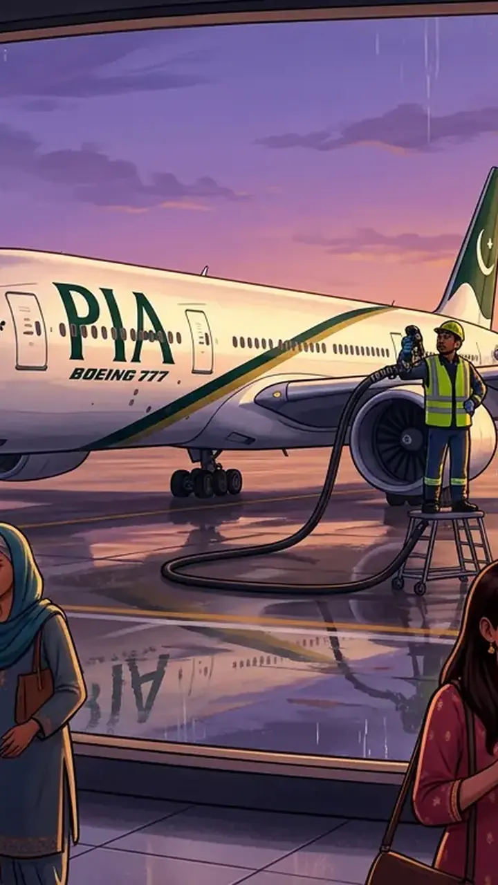 Animated editorial illustration for: Airfares in Pakistan Set to Rise After Jet Fuel Price Hike