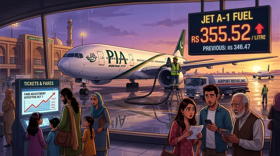 Animated editorial illustration for: Airfares in Pakistan Set to Rise After Jet Fuel Price Hike