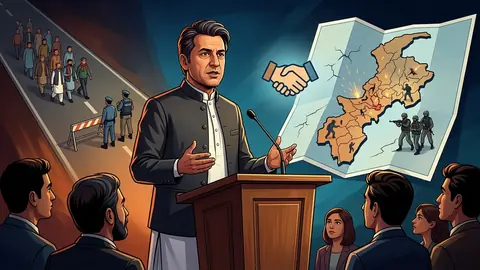 Animated editorial illustration for: Amir Muqam Slams KP Government Over Security, Rules Out Governor’s Rule