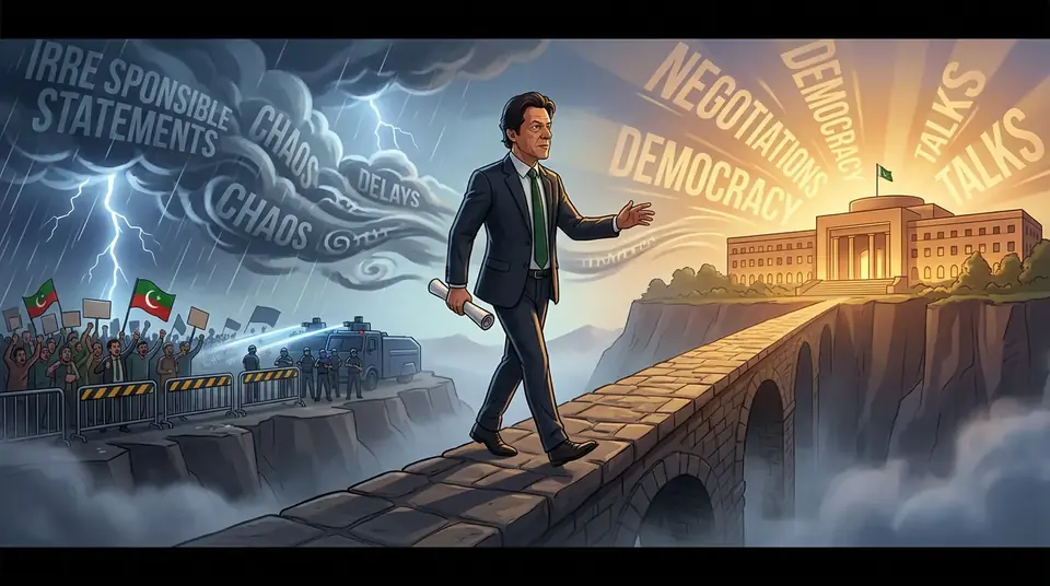 Animated editorial illustration for: Barrister Gohar criticises ‘irresponsible statements’, affirms commitment to government talks