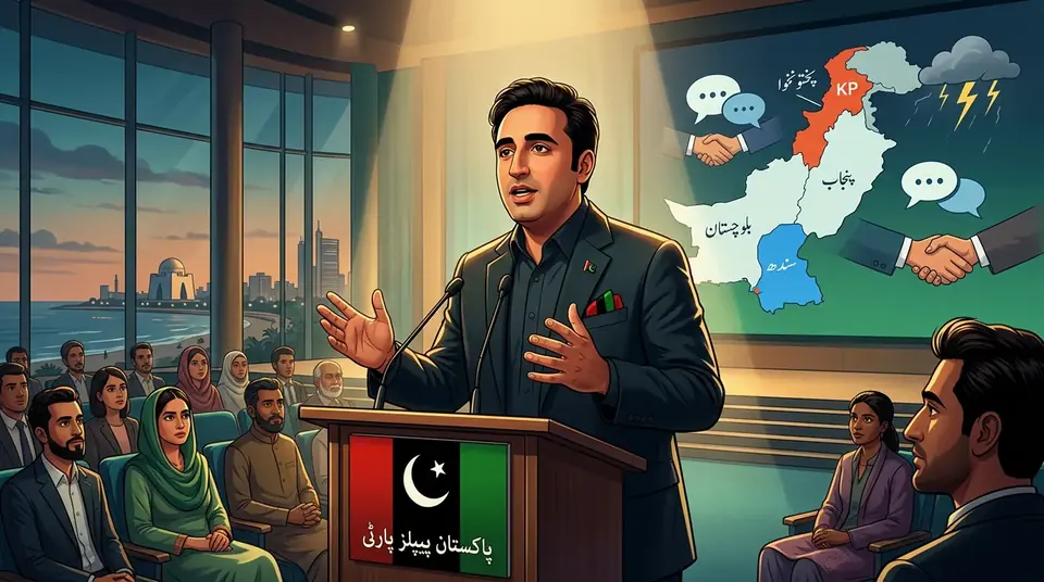 اس خبر کے لیے متحرک اداریاتی خاکہ: بلاول کا دعویٰ، مرکز خیبرپختونخوا میں ایمرجنسی لگانے کا منصوبہ بنا چکا تھا، بدامنی میں بھارتی ہاتھ ملوث ہونے کا الزام
