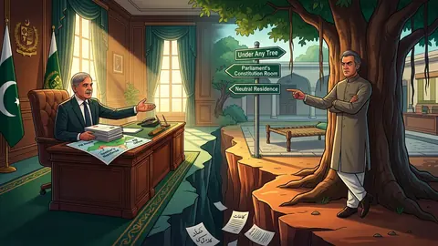 Animated editorial illustration for: Government and PTI Delegations to Meet in Speaker’s Office Friday