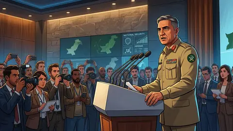 Animated editorial illustration for: DG ISPR: ‘Indian Facade Exposed’ to the World After False Claim