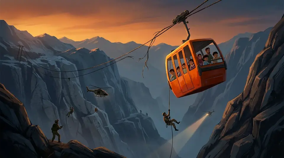 Animated editorial illustration for: Documentary ‘Hanging by a Wire’ selected as Pakistan’s Oscar submission