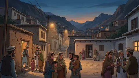 Animated editorial illustration for: 5.0 Magnitude Earthquake Jolts Swat and Surrounding Areas