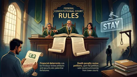 Animated editorial illustration for: Federal Constitutional Court Publishes New Rules on Suo Motu, Review Petitions