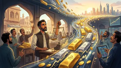 اس خبر کے لیے متحرک اداریاتی خاکہ: سونے اور چاندی کی قیمتوں میں اضافہ، مقامی اور عالمی مارکیٹیں متاثر