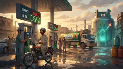 Animated editorial illustration for: Government reduces petrol and diesel prices for October