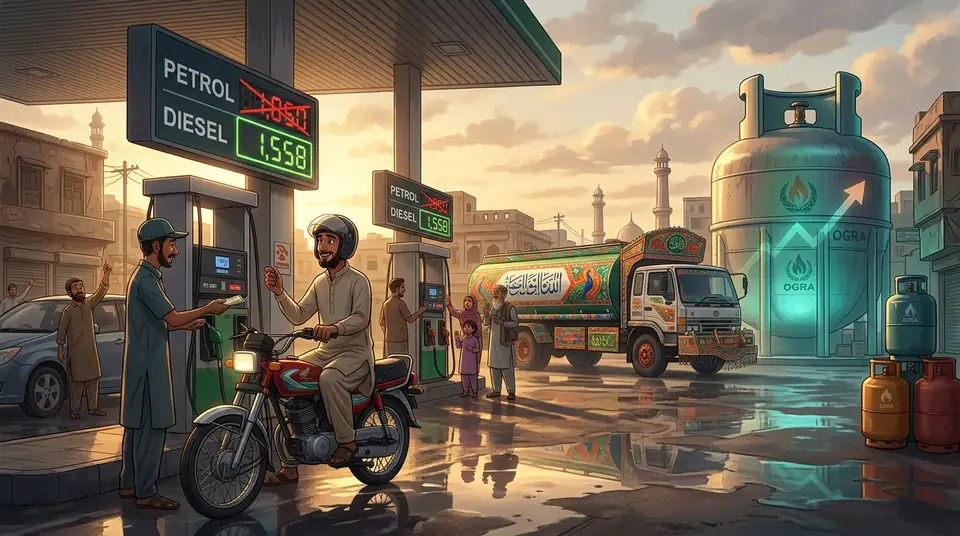 Animated editorial illustration for: Government reduces petrol and diesel prices for October