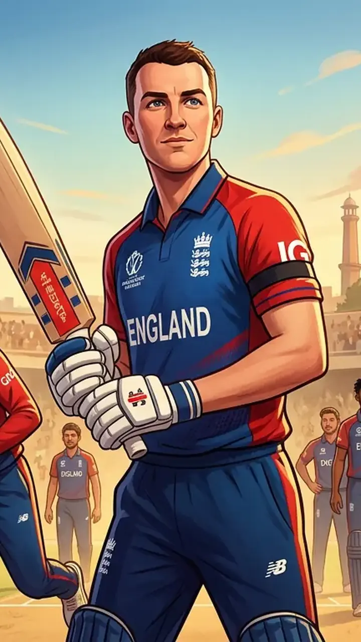 Animated editorial illustration for: Harry Brook to captain England in Pakistan ODI tri-series; Rashid, Curran return