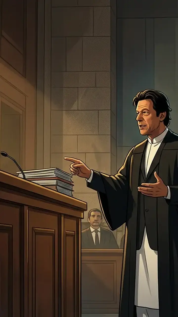 Animated editorial illustration for: IHC indefinitely adjourns hearing in 190 million pound case