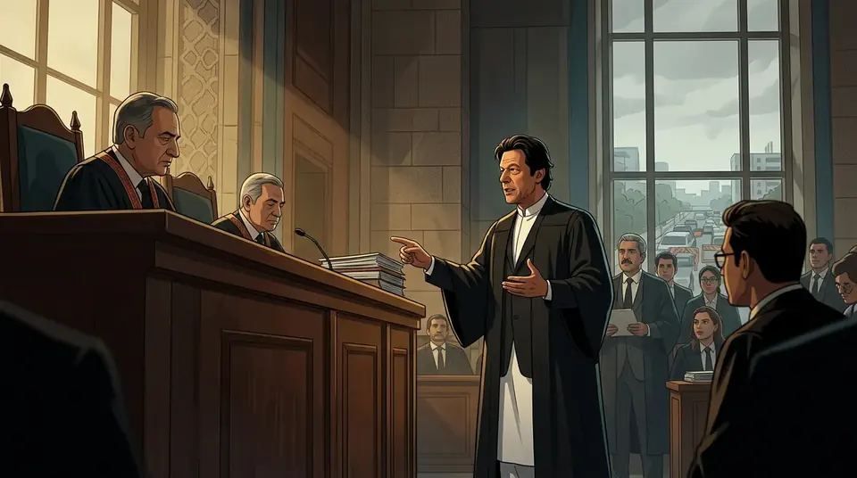 Animated editorial illustration for: IHC indefinitely adjourns hearing in 190 million pound case