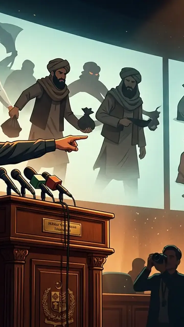 Animated editorial illustration for: Ikhtiar Wali Accuses PTI of Having TTP as Its Military Wing
