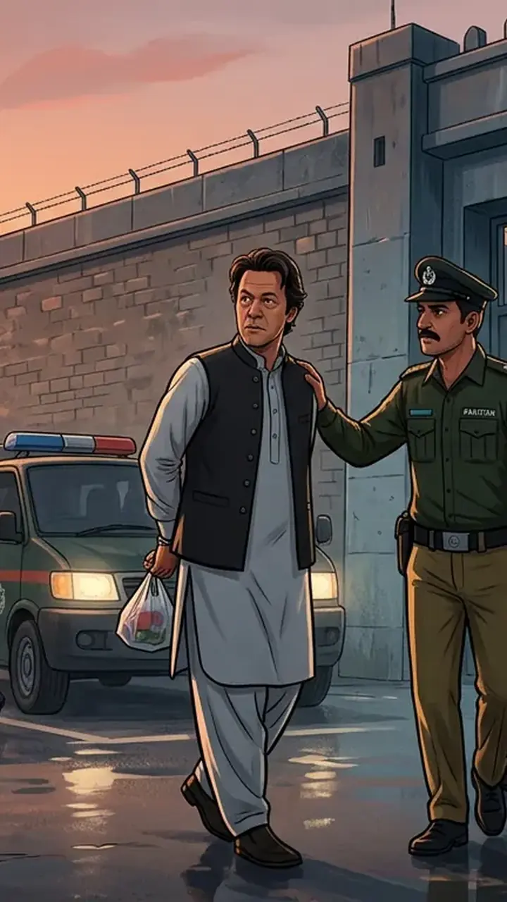 Animated editorial illustration for: Imran Khan’s cousin Qasim Zaman detained for 30 days under MPO
