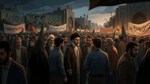 اس خبر کے لیے متحرک اداریاتی خاکہ: ایران کے نئے سپریم لیڈر مجتبیٰ خامنہ ای کی تہران ریلی میں مبینہ شرکت