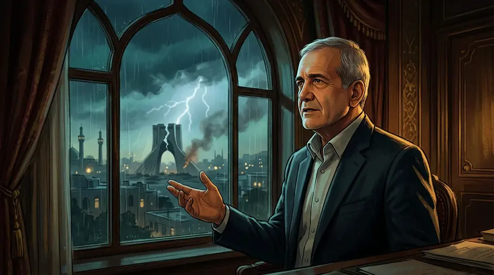 Animated editorial illustration for: Trump Says ‘War With Iran Is Over,’ Remains Open to Negotiations