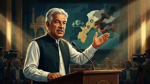 اس خبر کے لیے متحرک اداریاتی خاکہ: خواجہ آصف کا پی ٹی آئی پر ٹی ٹی پی کے لیے نرم گوشہ رکھنے کا الزام