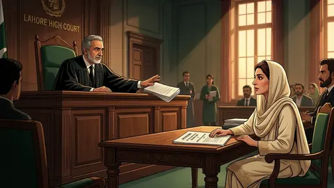 Animated editorial illustration for: LHC judge recuses himself from hearing Bushra Bibi’s petition