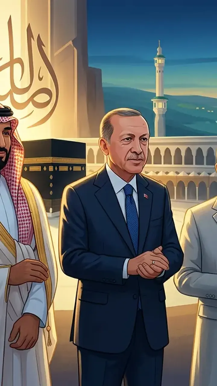 Animated editorial illustration for: Makkah Defence Alliance to bolster regional stability, says Saudi Crown Prince