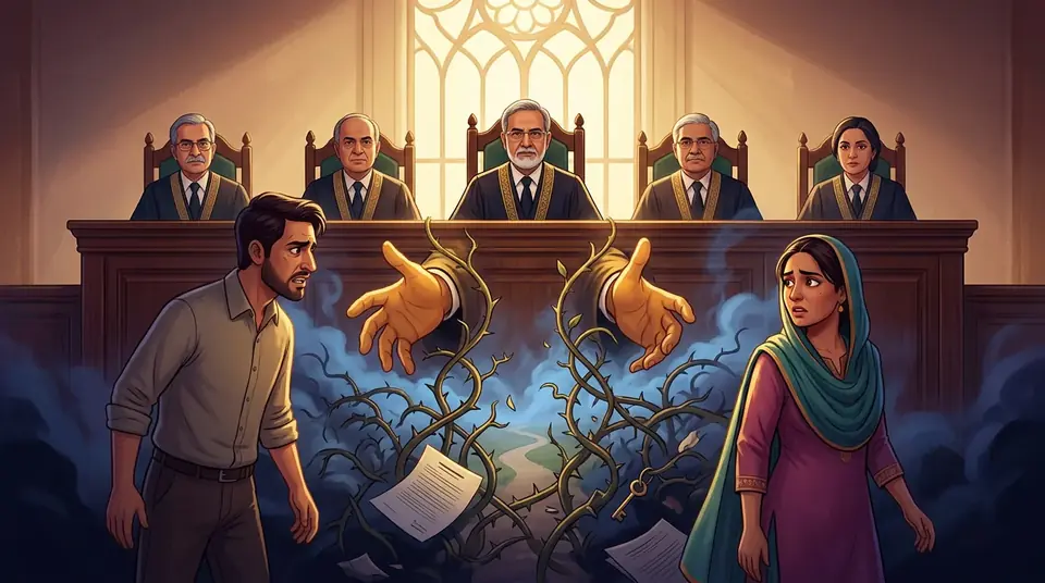 Animated editorial illustration for: Marriage can be dissolved for discord without proving cruelty, rules SC