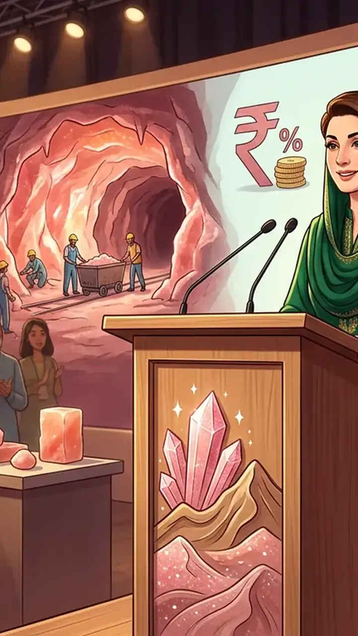 Animated editorial illustration for: Punjab to build Rs 5 billion pink salt processing zone on 110 acres