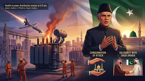 اس خبر کے لیے متحرک اداریاتی خاکہ: پاکستان کی مدینہ میں پاور پلانٹ پر تازہ ترین حوثی حملے کی مذمت
