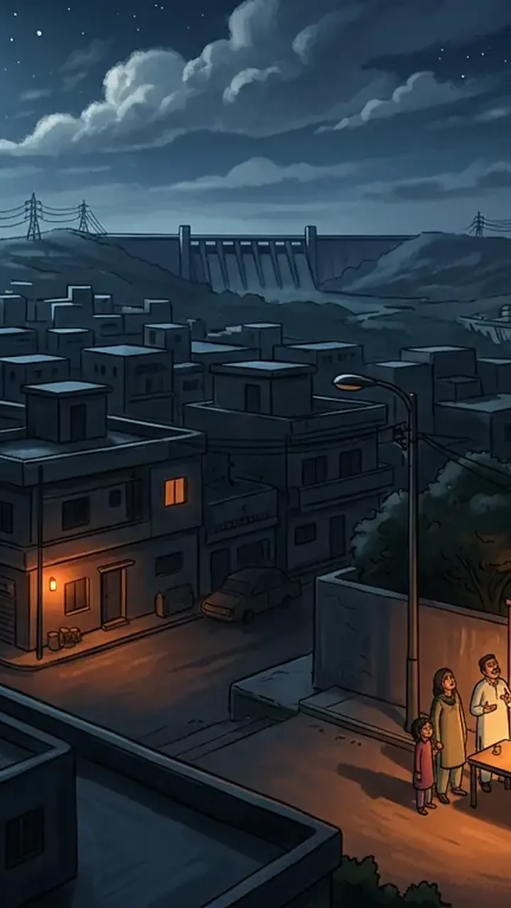 Animated editorial illustration for: Pakistan faces hours-long loadshedding as power shortfall exceeds 4,000MW