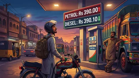 اس خبر کے لیے متحرک اداریاتی خاکہ: پیٹرول 3.20 روپے مہنگا، ڈیزل 1 روپیہ سستا، نئی قیمتوں کا اعلان