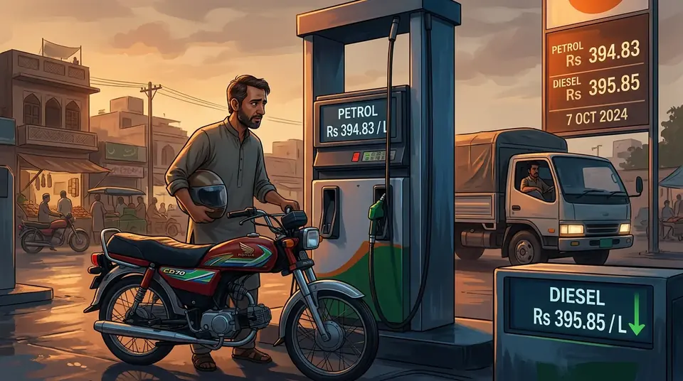 Animated editorial illustration for: Petrol price increased by Rs 1.19, diesel reduced by Rs 1.91