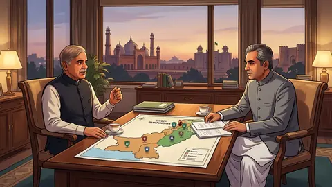 Animated editorial illustration for: Government-PTI Talks Fail as Long March Proceeds Towards Islamabad