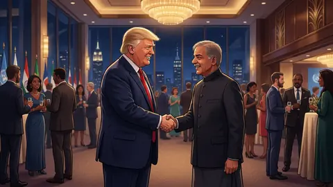 اس خبر کے لیے متحرک اداریاتی خاکہ: وزیراعظم شہباز شریف کی امریکی صدر ٹرمپ سے یو این جی اے استقبالیہ میں ملاقات