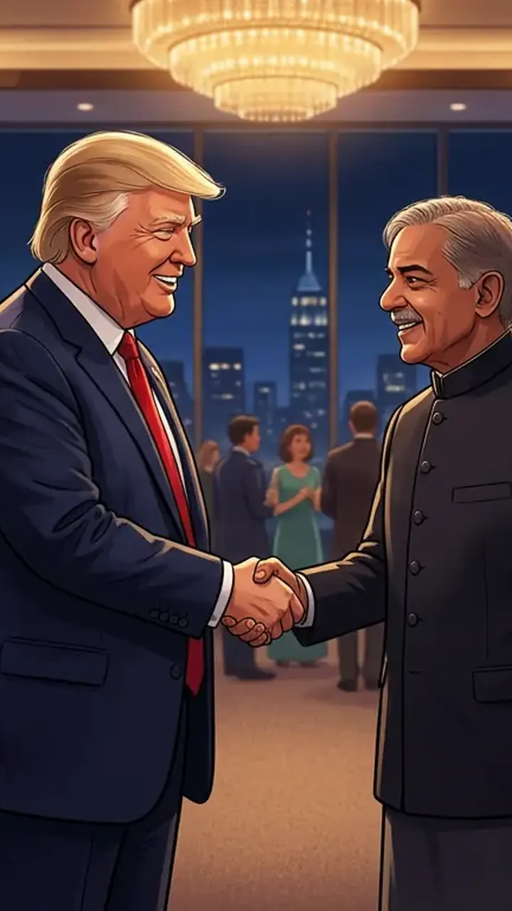 اس خبر کے لیے متحرک اداریاتی خاکہ: وزیراعظم شہباز شریف کی امریکی صدر ٹرمپ سے یو این جی اے استقبالیہ میں ملاقات