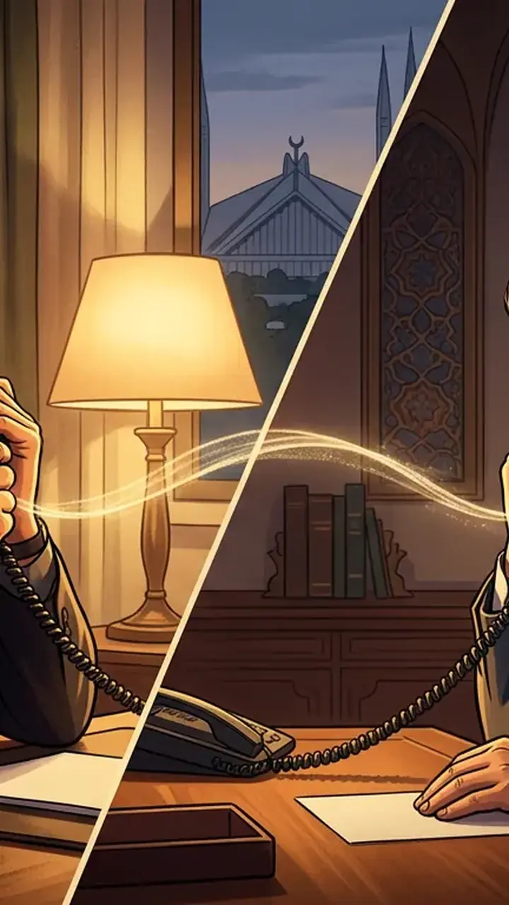Animated editorial illustration for: PM Shehbaz Sharif Offers Condolences to Iranian FM Over Sister’s Death