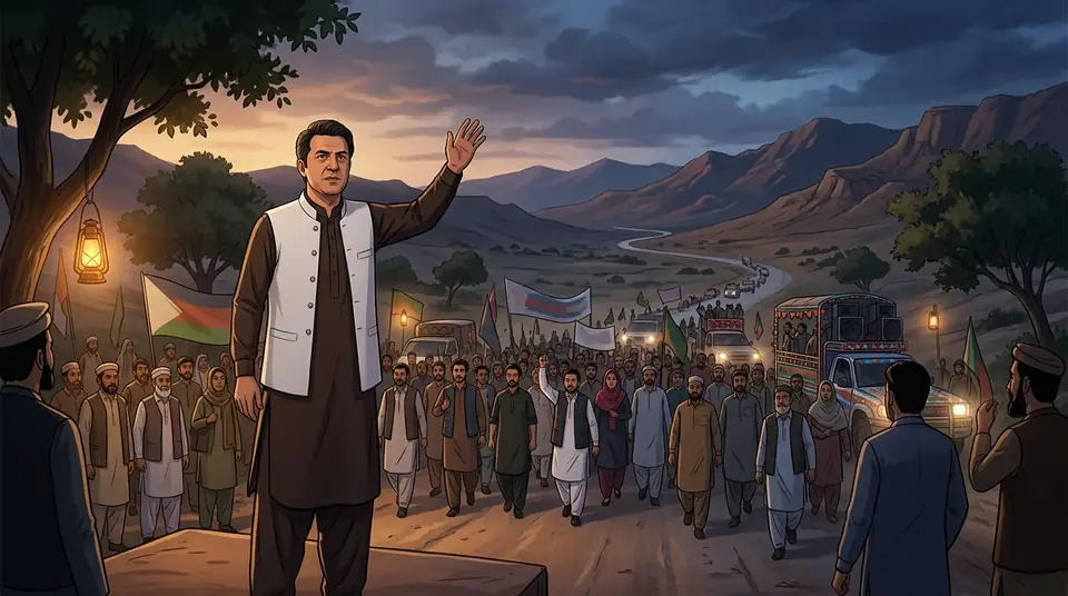 اس خبر کے لیے متحرک اداریاتی خاکہ: پی ٹی آئی نے لکی مروت سے لانگ مارچ کے تفصیلی روٹ میپ کا اعلان کر دیا