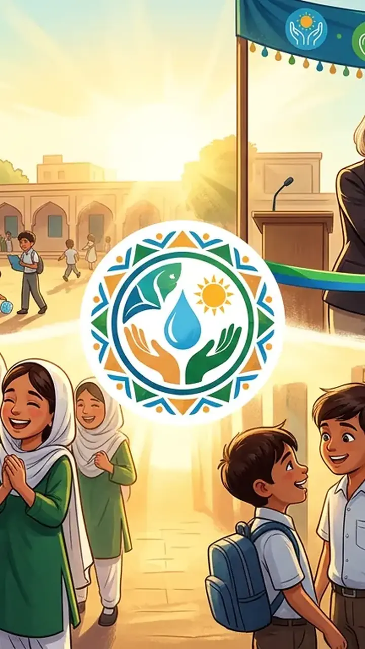 Animated editorial illustration for: Reckitt Pakistan and Aga Khan Foundation launch ‘Saaf Sehatmand Pakistan’