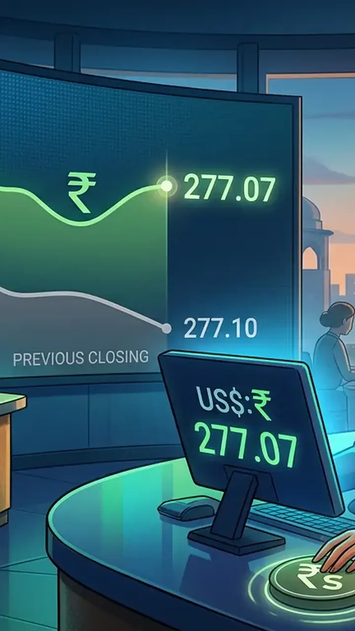 Animated editorial illustration for: Rupee makes marginal gain against US dollar in interbank market