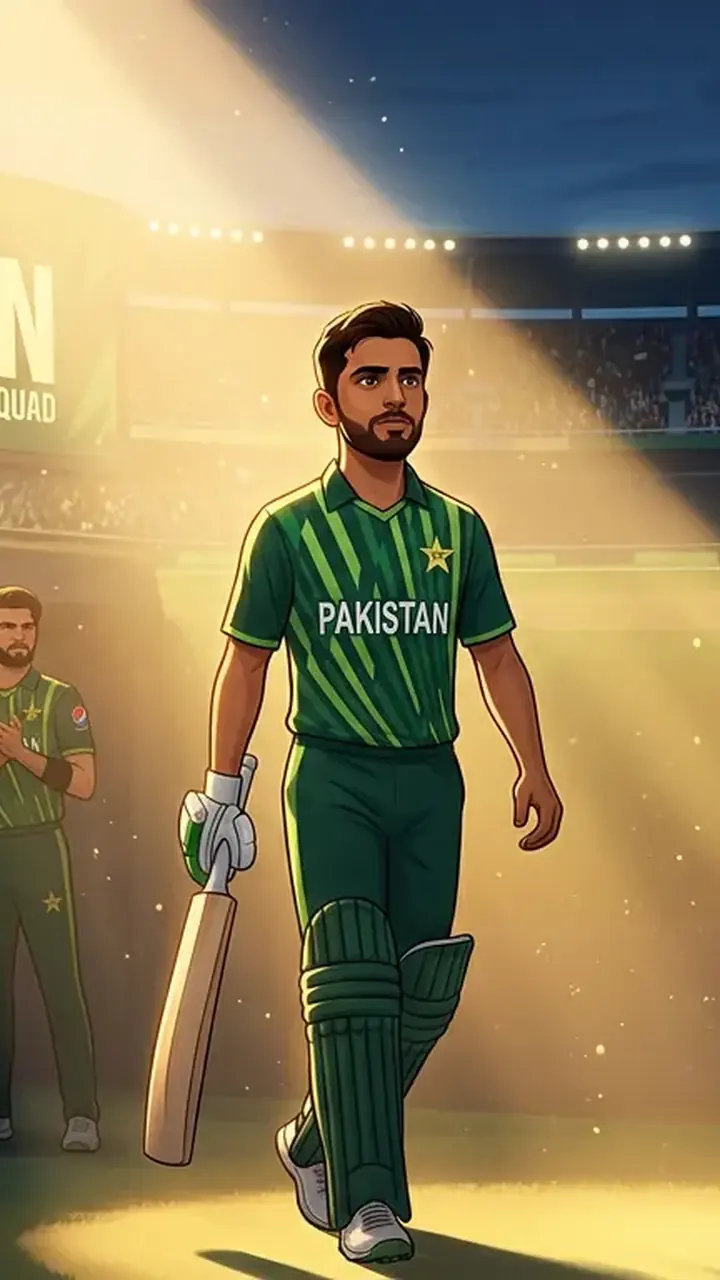 Animated editorial illustration for: Sahibzada Farhan to Captain Pakistan T20I Squad Against Sri Lanka