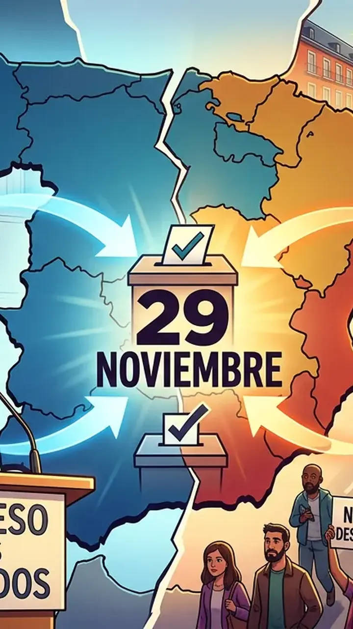 Animated editorial illustration for: Spanish PM Pedro Sanchez calls snap election for November 29