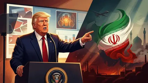 Animated editorial illustration for: Iran Prepares ‘Forceful’ Retaliation to Potential US Attack
