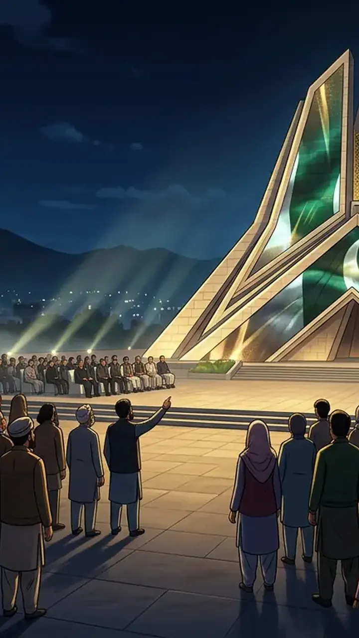 Animated editorial illustration for: ‘Yadgar-e-Fatah’ Victory Memorial to be unveiled in Islamabad